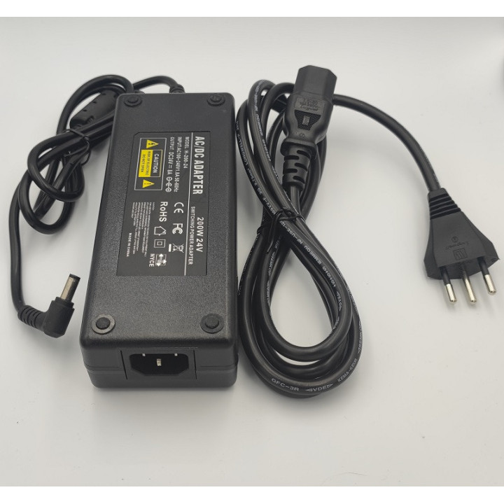 24 V 8 A 200 W power supply with cable and plug