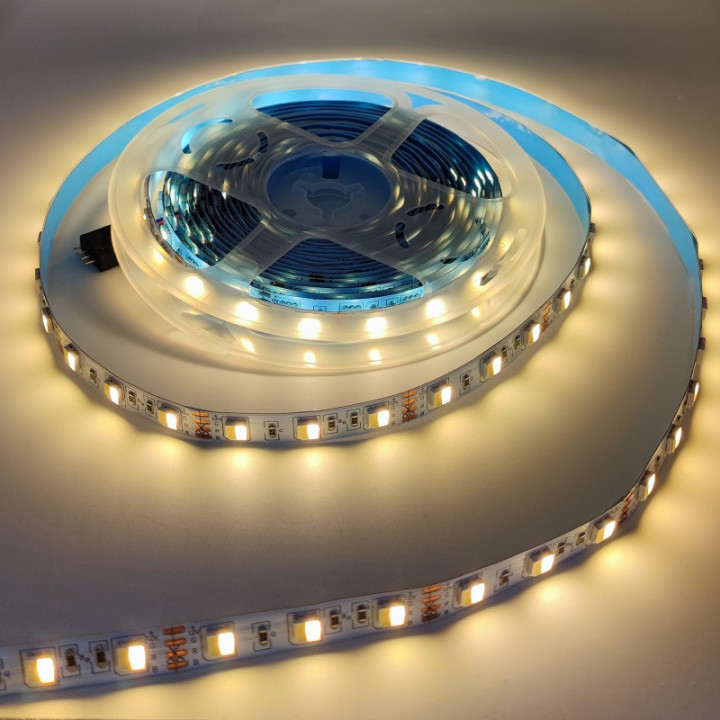 Dual warm and cool white 2-in-1 60 LEDs/m 12 V 10 mm 5 m non-waterproof 5050