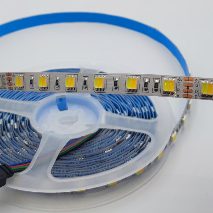 Dual warm and cool white 2-in-1 60 LEDs/m 24 V 10 mm 5 m non-waterproof 5050