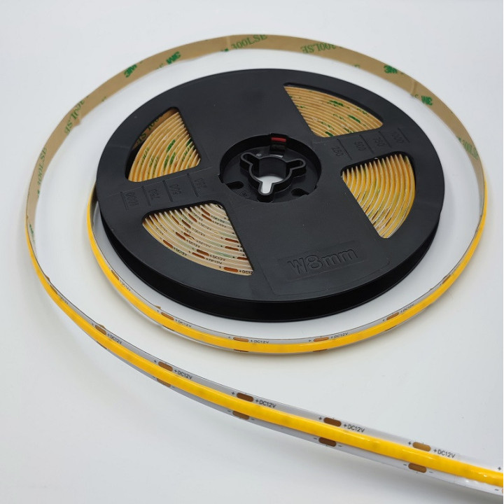 COB white LED strip 12 V 8 mm 5 m non-waterproof