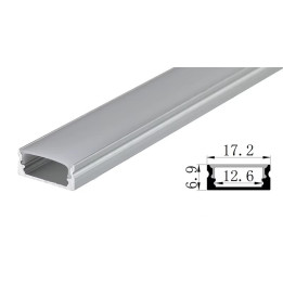 LED profile 12.5 mm straight with opal cover