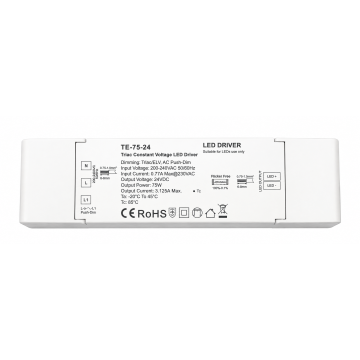 Triac dimmbarer LED-Treiber TE-75-24 24V 75W