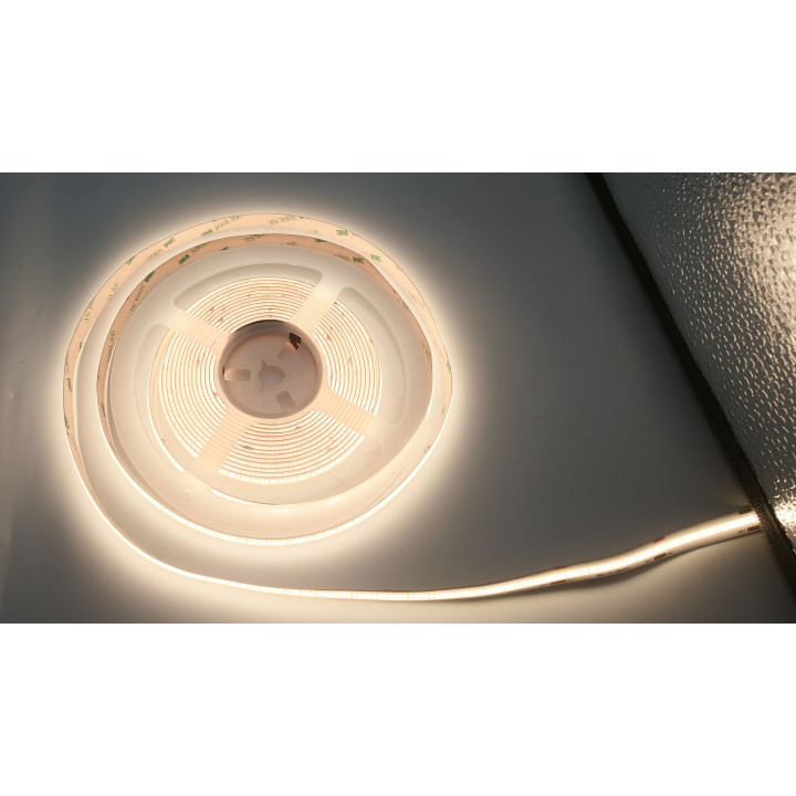 COB LED strip illuminated