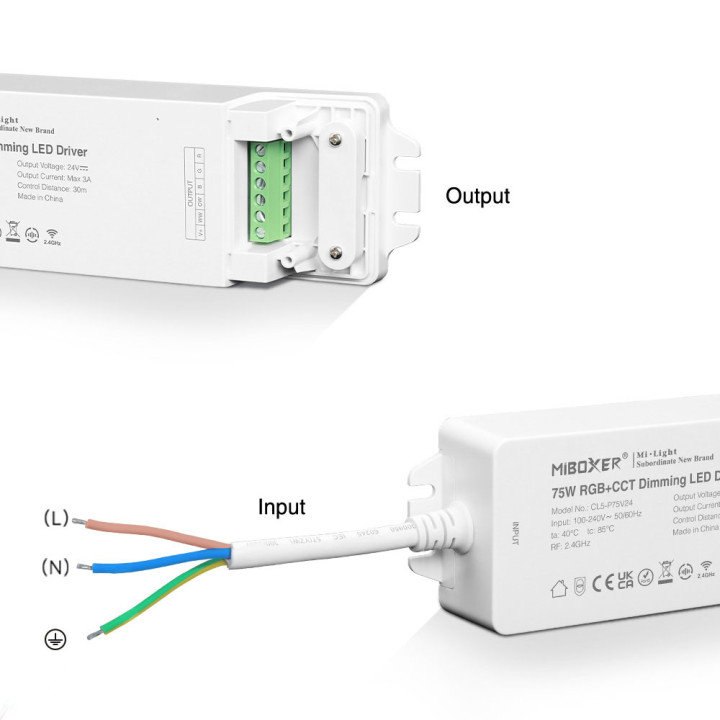 MiBoxer CL5-P75V24 Input and output connections