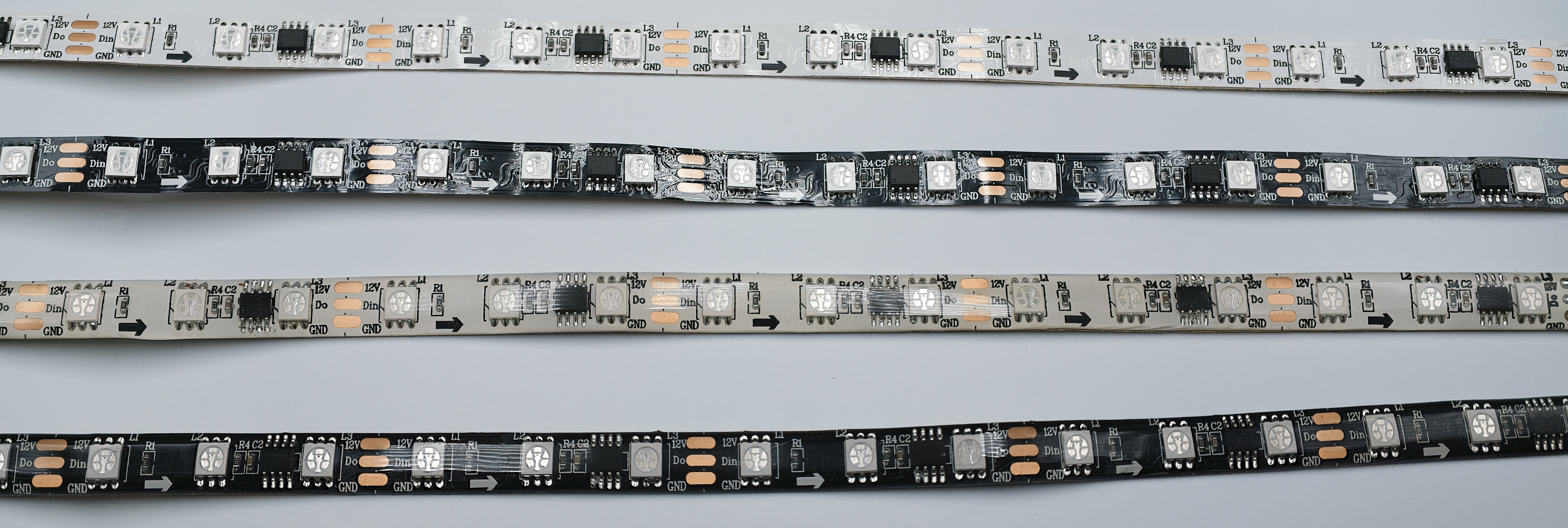 WS2811 RGB LED-Streifen – Übersicht der vier Ausführungen