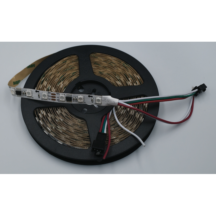 WS2811 RGB LED strip with white PCB on reel