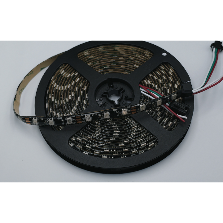 WS2811 RGB LED strip – coated black PCB on reel