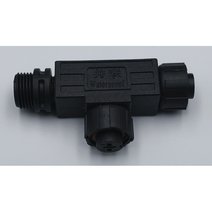 Two-pin T connector for garden lighting – view 1
