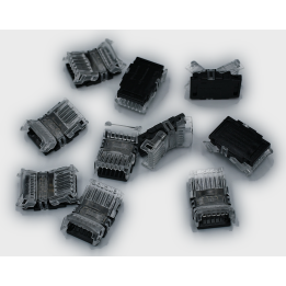 Solderless RGB+CCT strip-to-wire connectors 12 mm 6-pin – 10 pieces