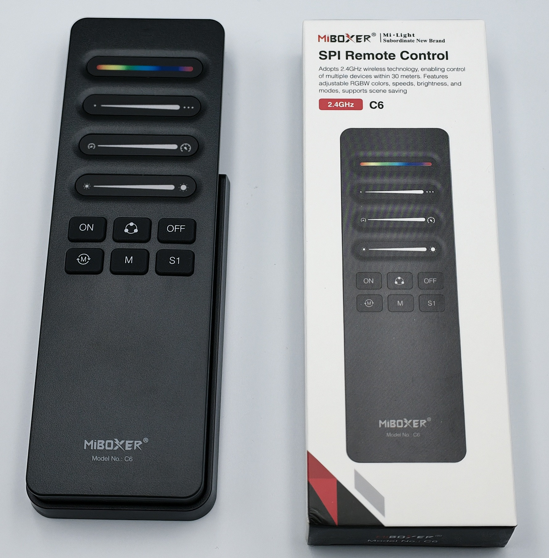 MiBoxer C6 – remote control and packaging
