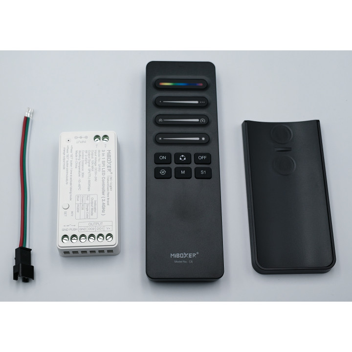 MiBoxer SPIR3/C6 set – controller, remote control, holder and connection cable