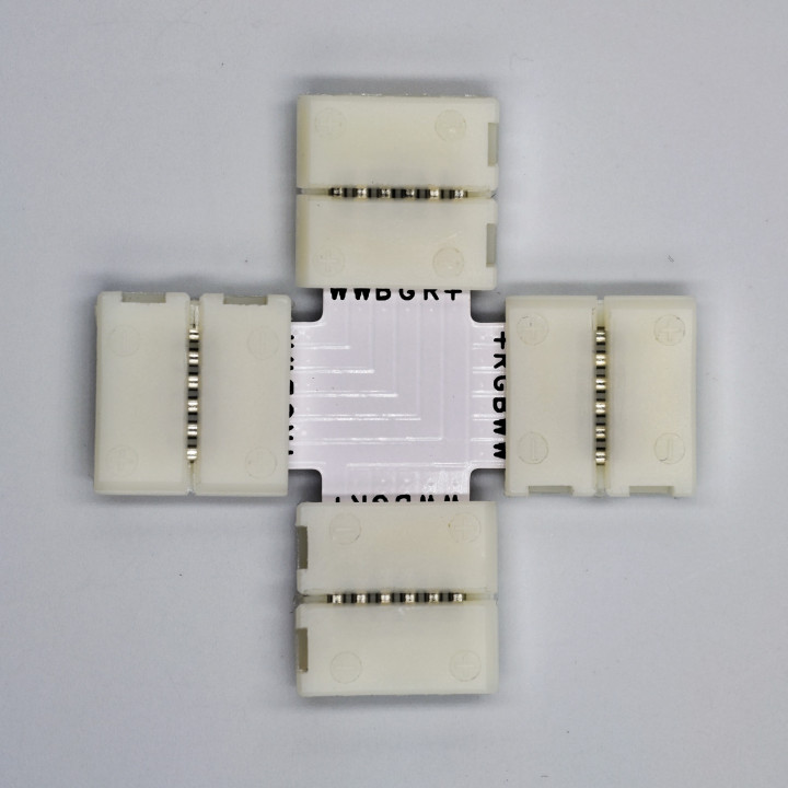 Cross connector set RGB+CCT 12 mm 6-pin – closed