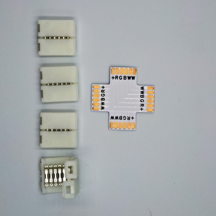 Cross connector set RGB+CCT 12 mm 6-pin – package contents