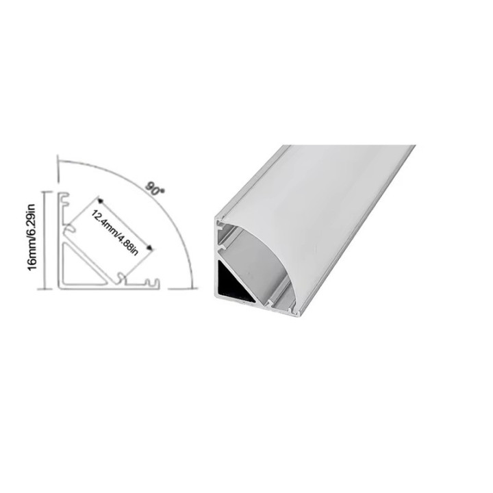 V-Silver LED corner profile 2 m, silver | Bieri-LED