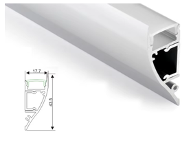 Einseitiges LED-Wandprofil EWI-AL062 mit Querschnittsmassen