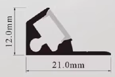 GD-003 Profilquerschnitt mit 21 mm Breite und 12 mm Höhe