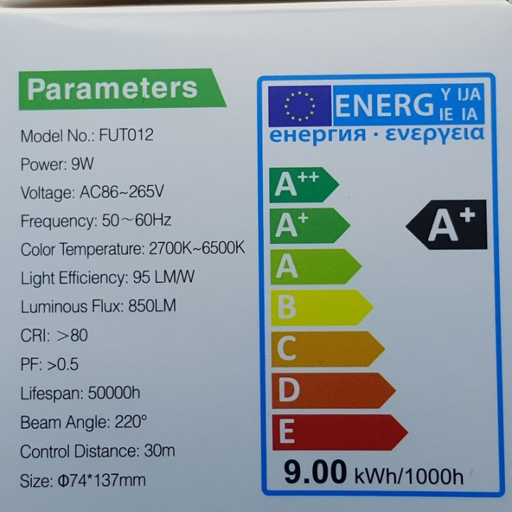 Mi-Light E27 9 W RGB+CCT LED bulb