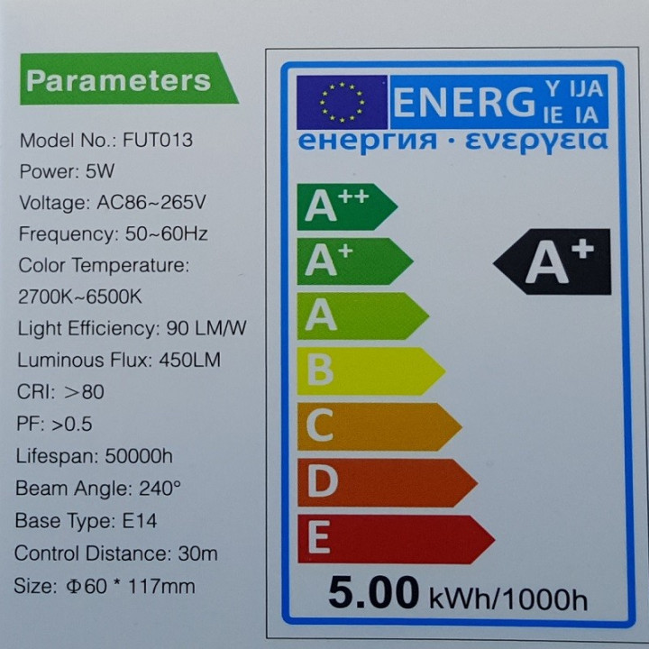 Mi-Light E14 5 W RGB+CCT LED bulb
