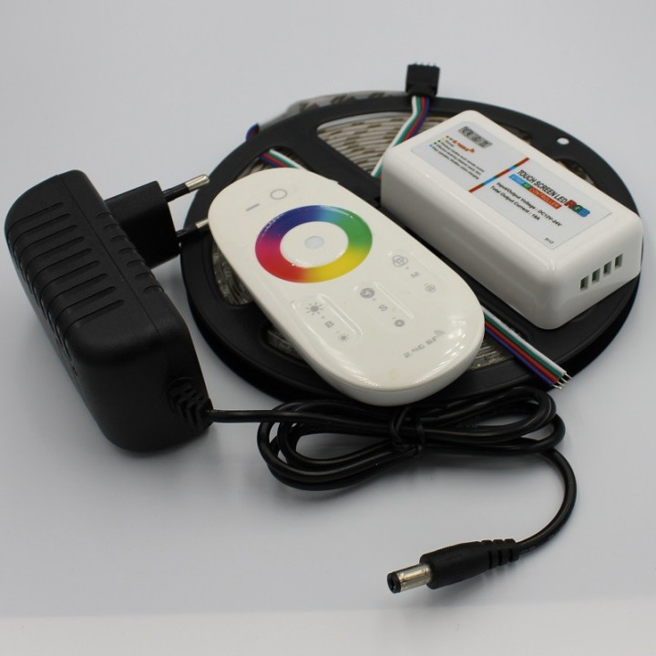 Waterproof 5 m RGB LED strip set with wireless remote control
