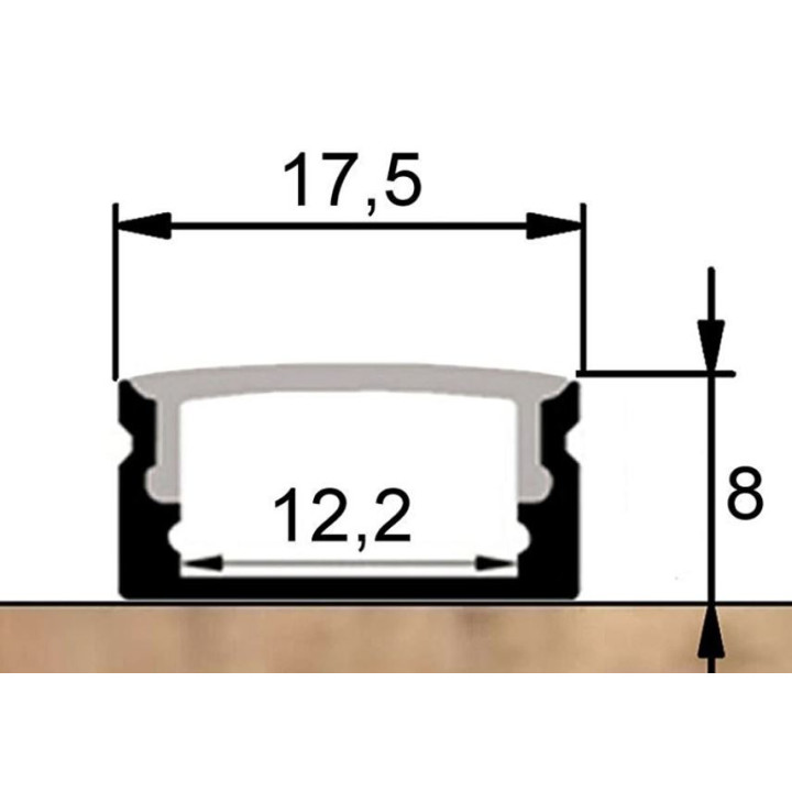 LED-Profil SO-TECH Profil-22 gerade transparente Abdeckung