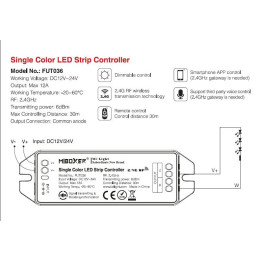 MiBoxer Controller für Einfarbige LED-Streifen FUT036